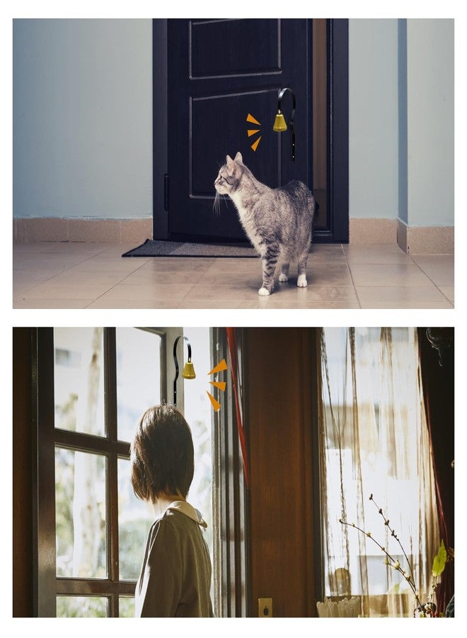 فلاين جرس باب معدني للكلاب (قطعتان)، جرس تدريب الكلاب لأصحاب المتاجر، يُثبت على الحائط لتزيين المنزل، جرس باب مدخل المتجر، جرس باب المتجر لتدريب الكلاب على قضاء حاجتها في المكان المخصص (أسود) - Image 4